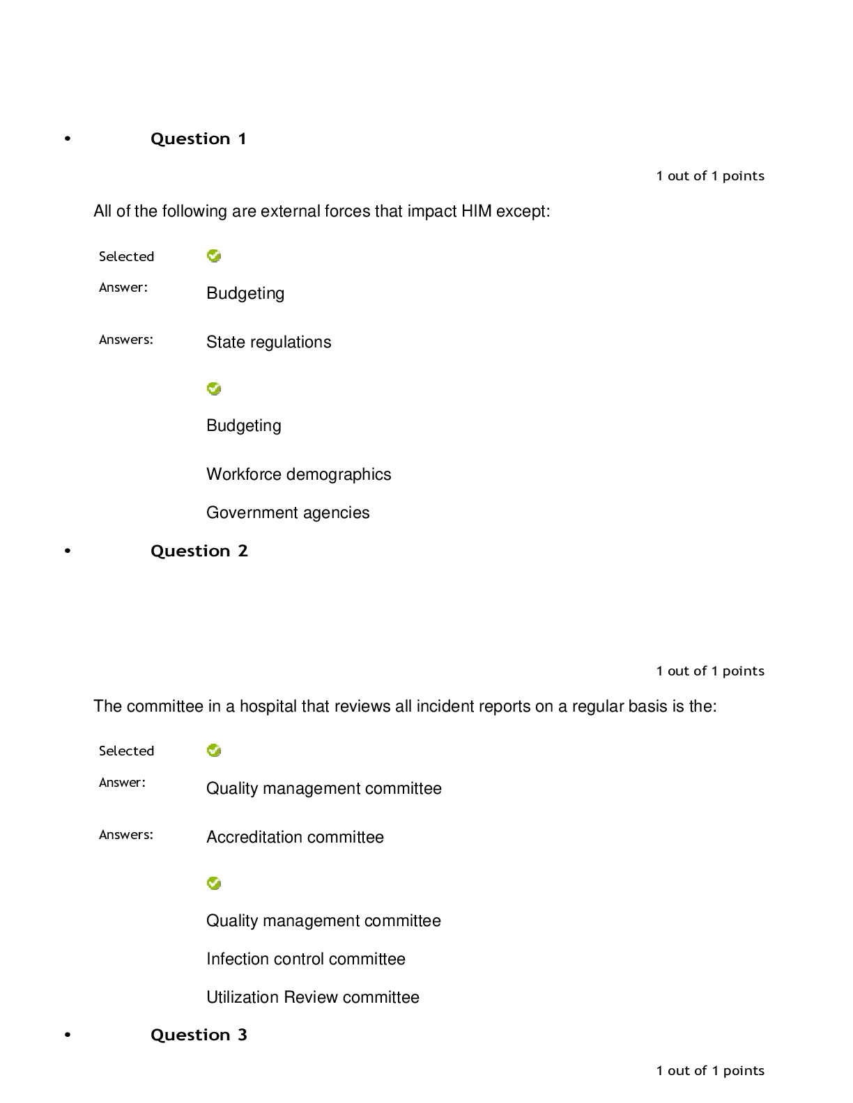 Preview image of Rasmussen College - HIM M218 Final Exam document